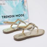 Jeweled Flat Sandals TMA10001 Gold - Image 5