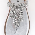 Jeweled Flat Sandals TMA10001 Silver - Image 3