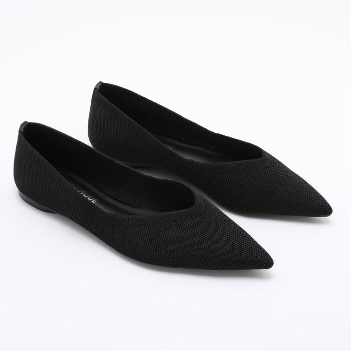Zapato en Punta de Tejido Elástico Negra - Imagen 2