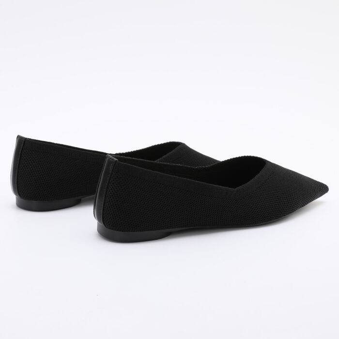Zapato en Punta de Tejido Elástico Negra - Imagen 6