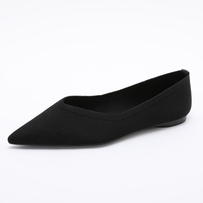 Zapato en Punta de Tejido Elástico Negra - Imagen 4