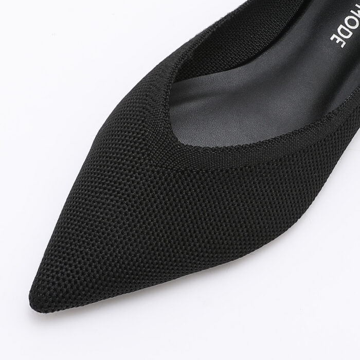 Zapato en Punta de Tejido Elástico Negra - Imagen 5