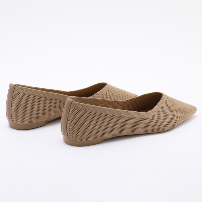 Zapato en Punta de Tejido Elástico Taupe - Imagen 6