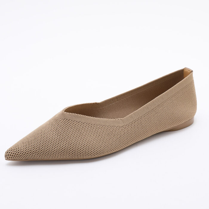 Zapato en Punta de Tejido Elástico Taupe - Imagen 3