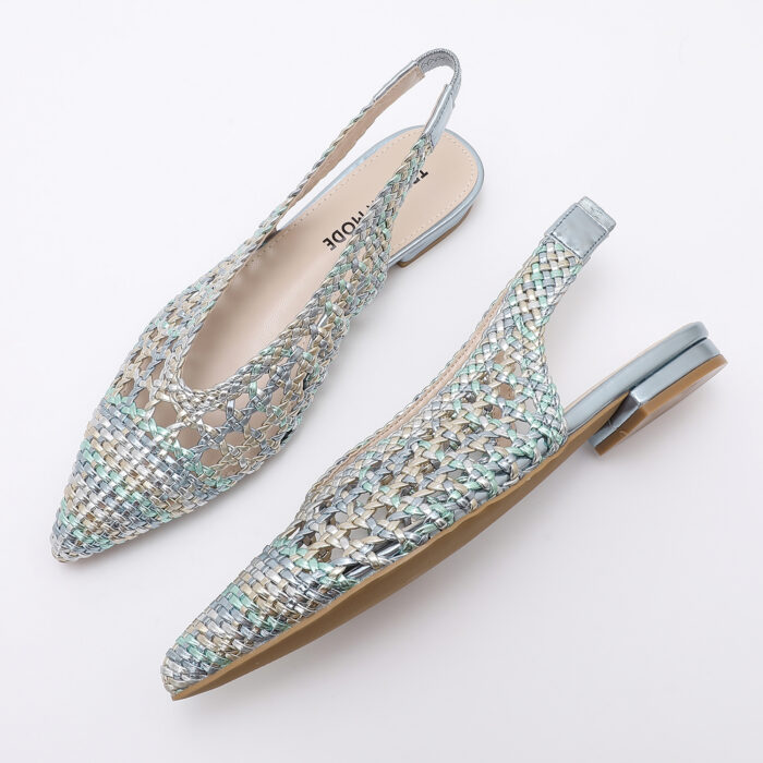 Zapato Destalonado en Punta Trenzado Multicolor azul - Imagen 4