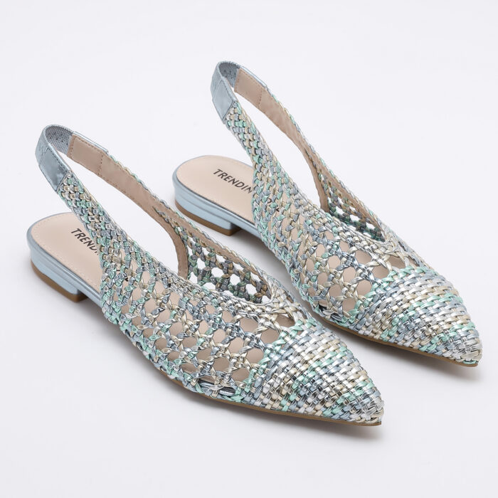 Zapato Destalonado en Punta Trenzado Multicolor azul - Imagen 2
