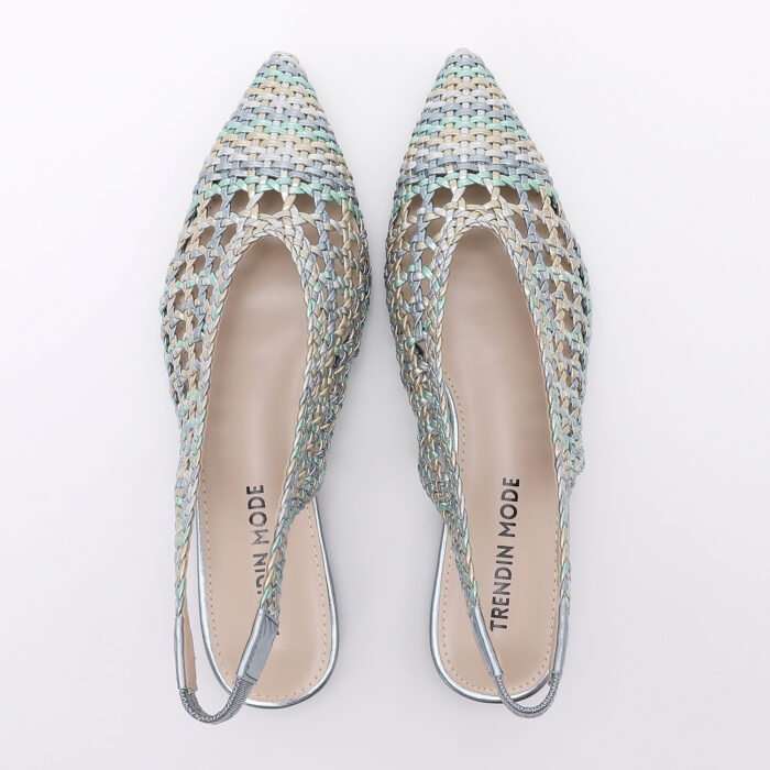 Zapato Destalonado en Punta Trenzado Multicolor azul - Imagen 3