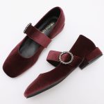 Square Shoes TMA06001 Velvet Wine - Image 5