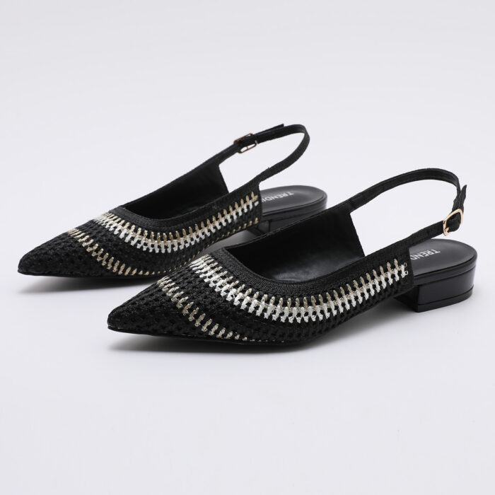 Zapato Destalonado de Tejido Elástico Negro - Imagen 2