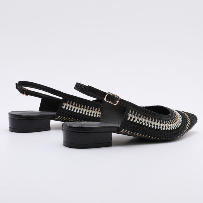 Zapato Destalonado de Tejido Elástico Negro - Imagen 6