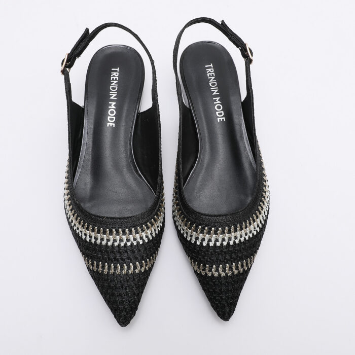 Zapato Destalonado de Tejido Elástico Negro - Imagen 5