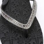 Rhinestones Flip-flops TMG25001 Black - Imagen 3